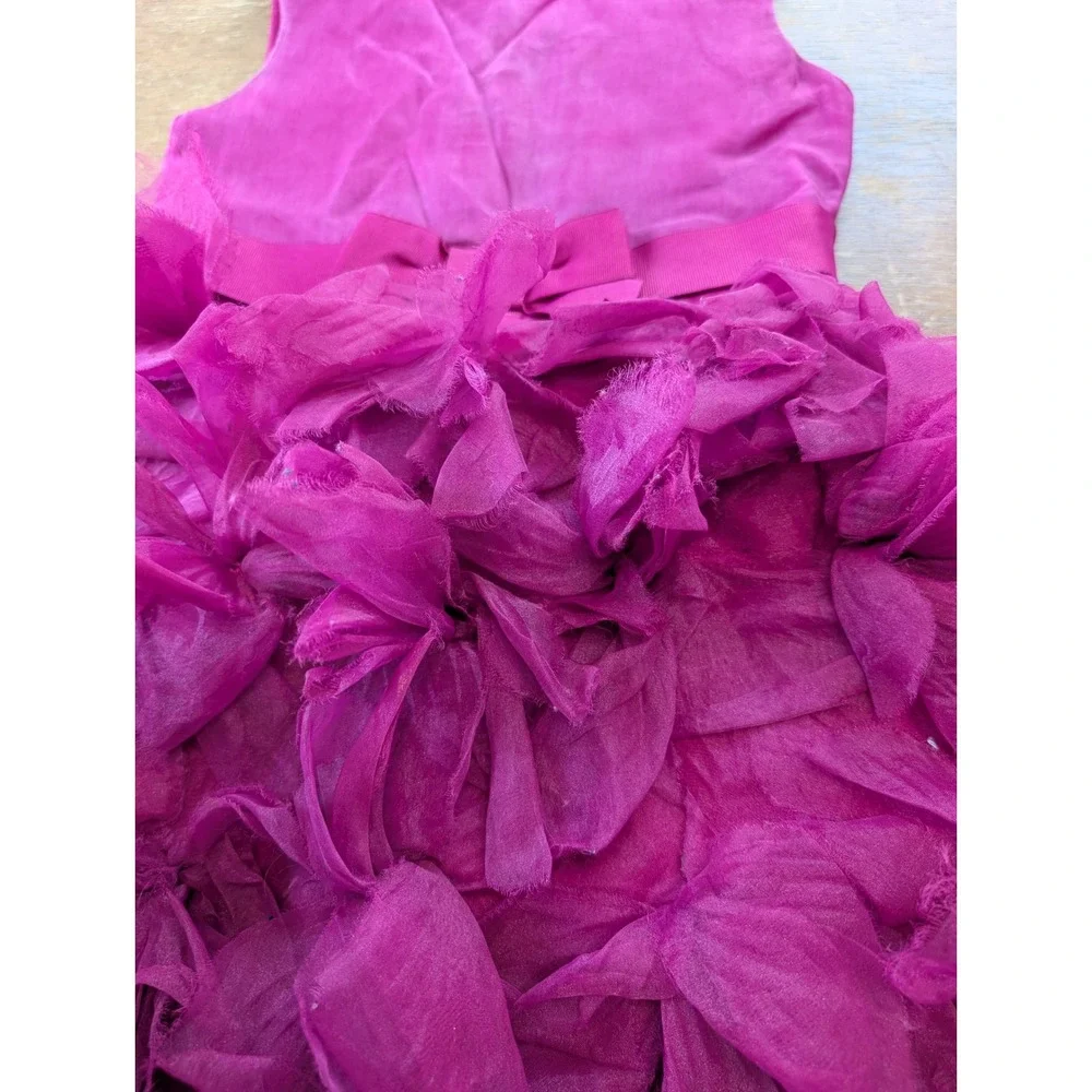 Marchesa for Target Neiman Marcus Kids Magenta Silk Tulle Petal Dress Small Pink